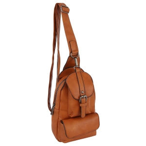 Buckle Pocket Sling Bag Backpack CQ003 BROWN